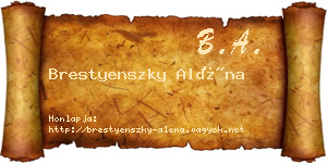 Brestyenszky Aléna névjegykártya
